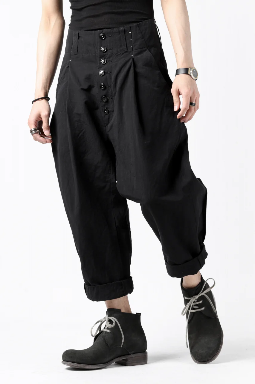 KLASICA SABRON(NW) WIDE TAPERED TROUSERS / TRI MIX HIGH DENSITY PLAIN (BLACK) - Image 5