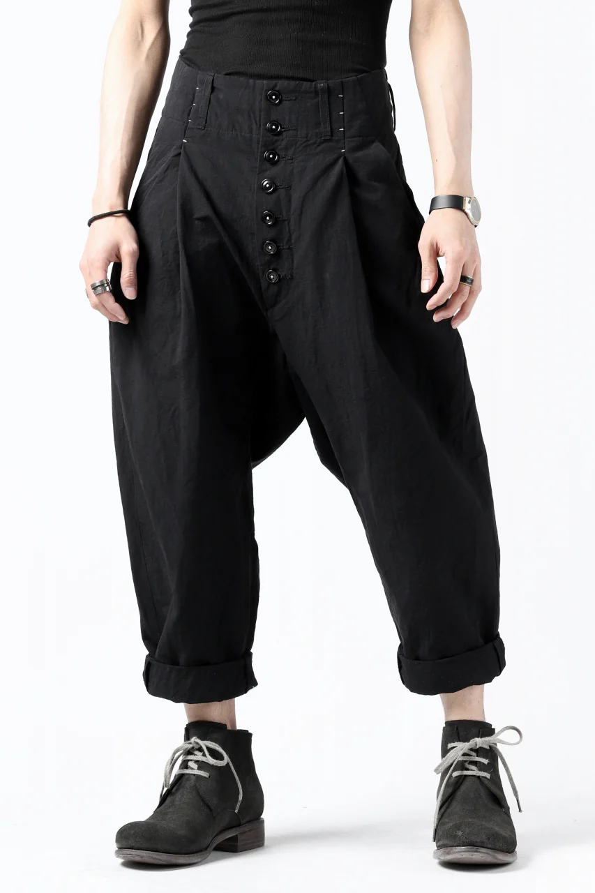KLASICA SABRON(NW) WIDE TAPERED TROUSERS / TRI MIX HIGH DENSITY PLAIN (BLACK) - Image 6