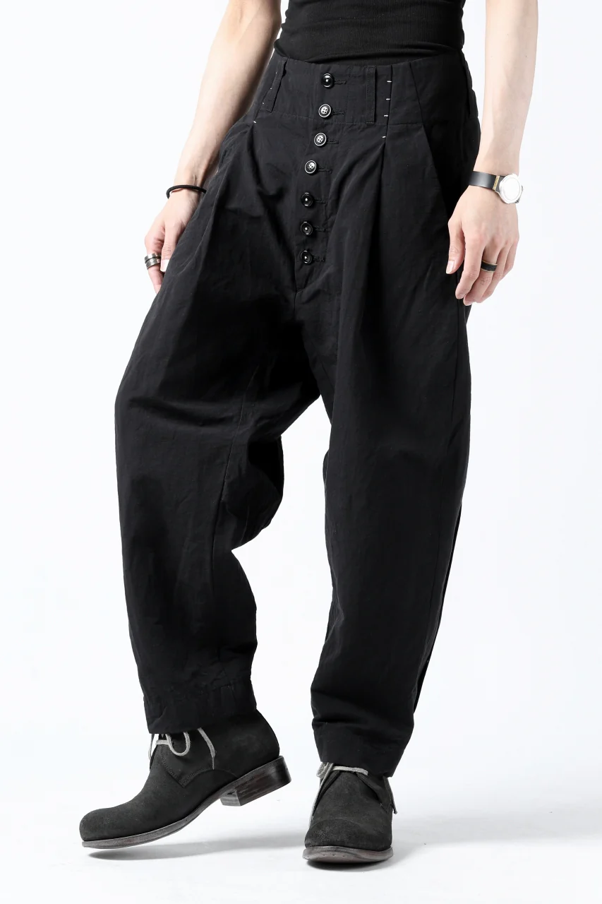 KLASICA SABRON(NW) WIDE TAPERED TROUSERS / TRI MIX HIGH DENSITY PLAIN (BLACK) - Image 8