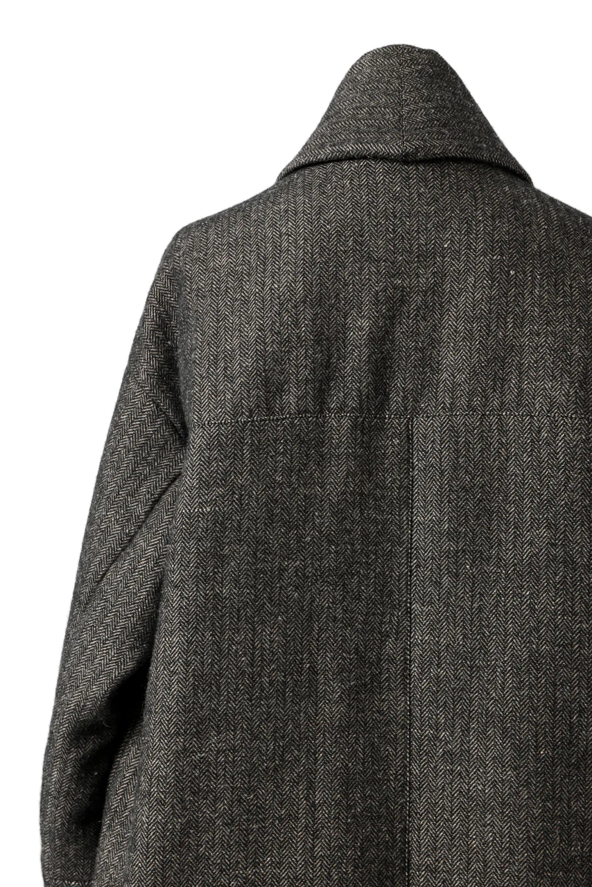 KLASICA SAULT FOLK DOUBLE BREASTED OVER COAT / CLASSIC HERRING BONE (BLACK) - Image 21