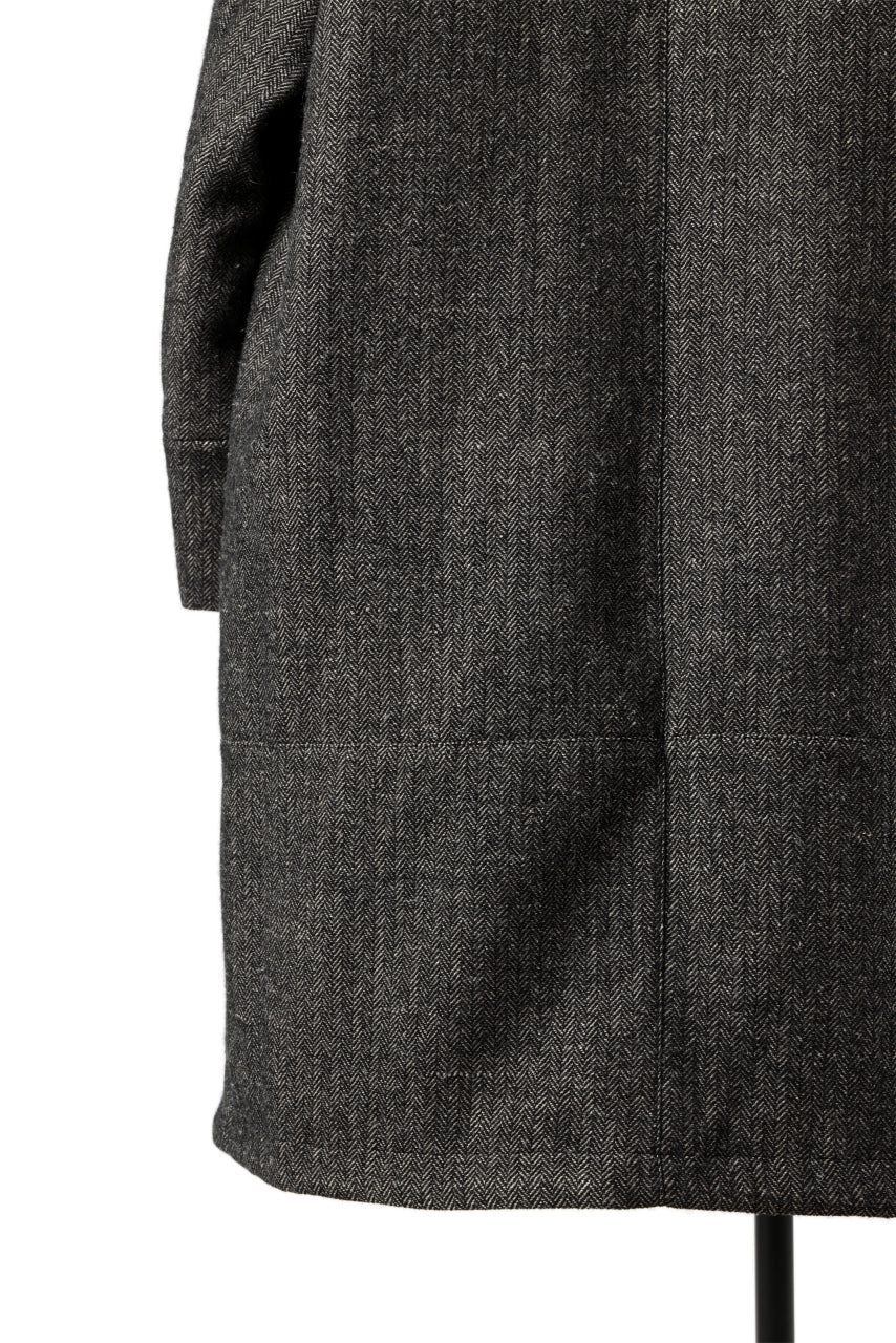KLASICA SAULT FOLK DOUBLE BREASTED OVER COAT / CLASSIC HERRING BONE (BLACK) - Image 22