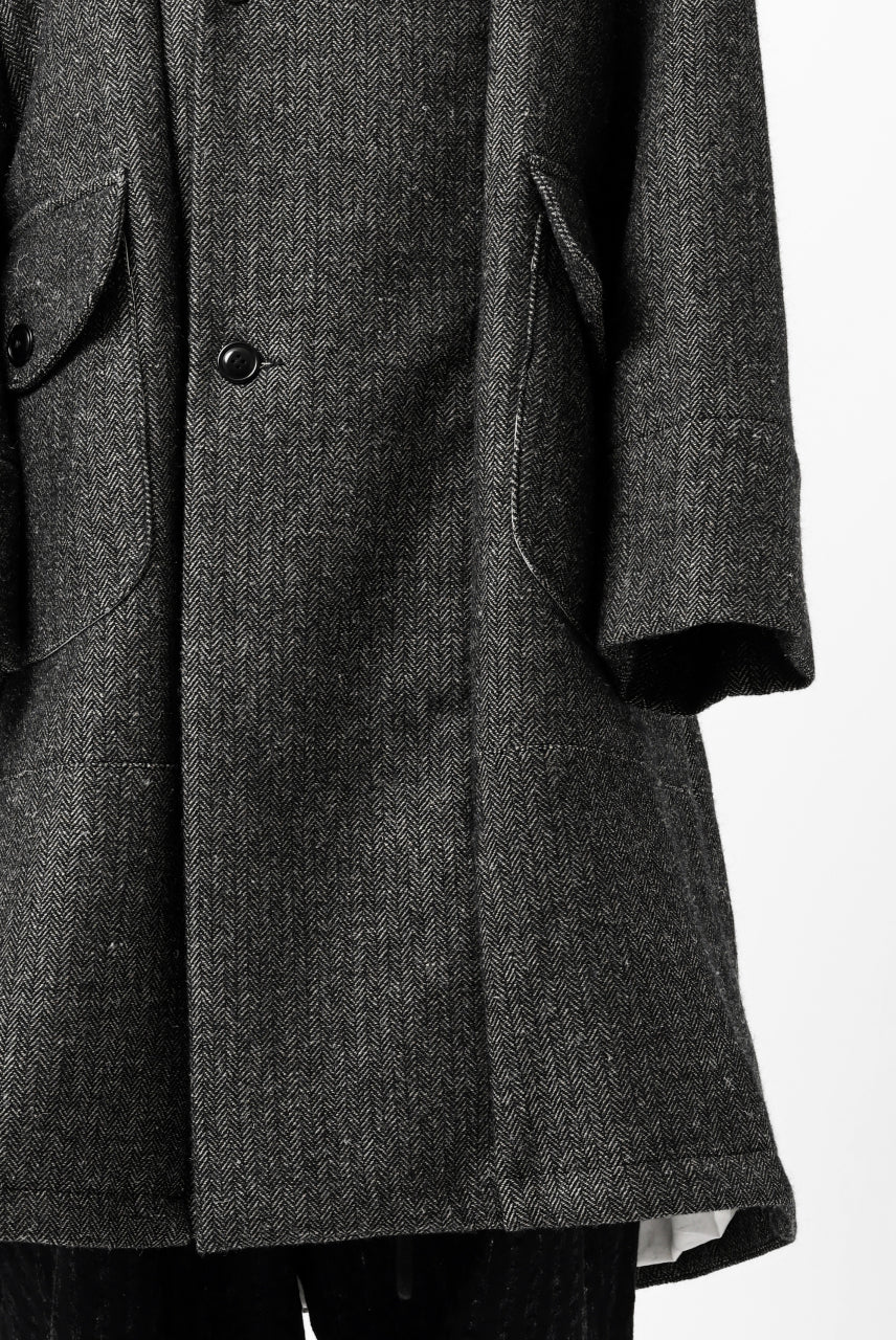 KLASICA SAULT FOLK DOUBLE BREASTED OVER COAT / CLASSIC HERRING BONE (BLACK) - Image 38