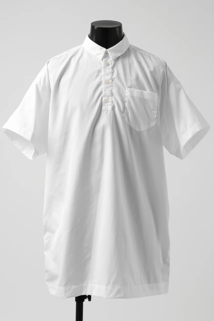 KLASICA SH-010 BOXY MINIMAL HALF SLEEVE SHIRT / THOMAS MASON'S 120/2 POPLIN (WHITE)