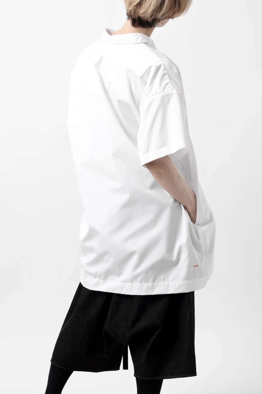 KLASICA SH-010 BOXY MINIMAL HALF SLEEVE SHIRT / THOMAS MASON'S 120/2 POPLIN (WHITE) - Image 10