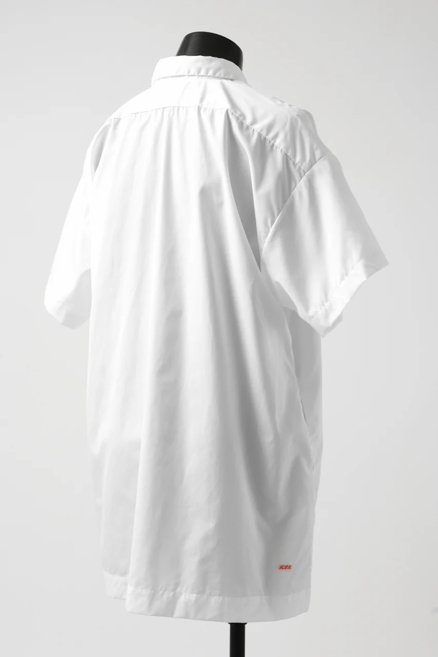 KLASICA SH-010 BOXY MINIMAL HALF SLEEVE SHIRT / THOMAS MASON'S 120/2 POPLIN (WHITE) - Image 15