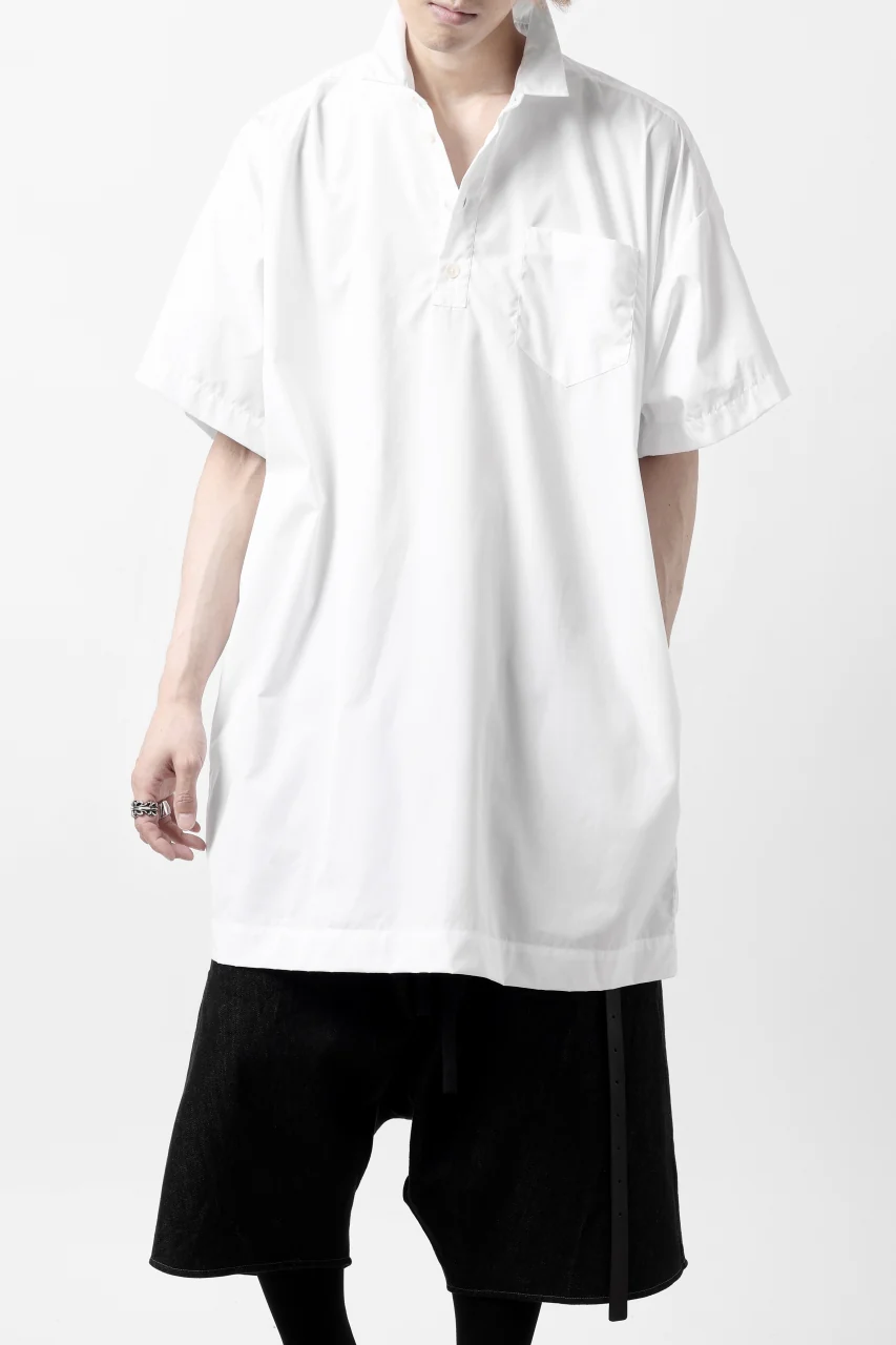 KLASICA SH-010 BOXY MINIMAL HALF SLEEVE SHIRT / THOMAS MASON'S 120/2 POPLIN (WHITE) - Image 2