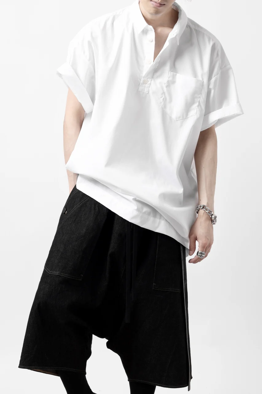 KLASICA SH-010 BOXY MINIMAL HALF SLEEVE SHIRT / THOMAS MASON'S 120/2 POPLIN (WHITE) - Image 29