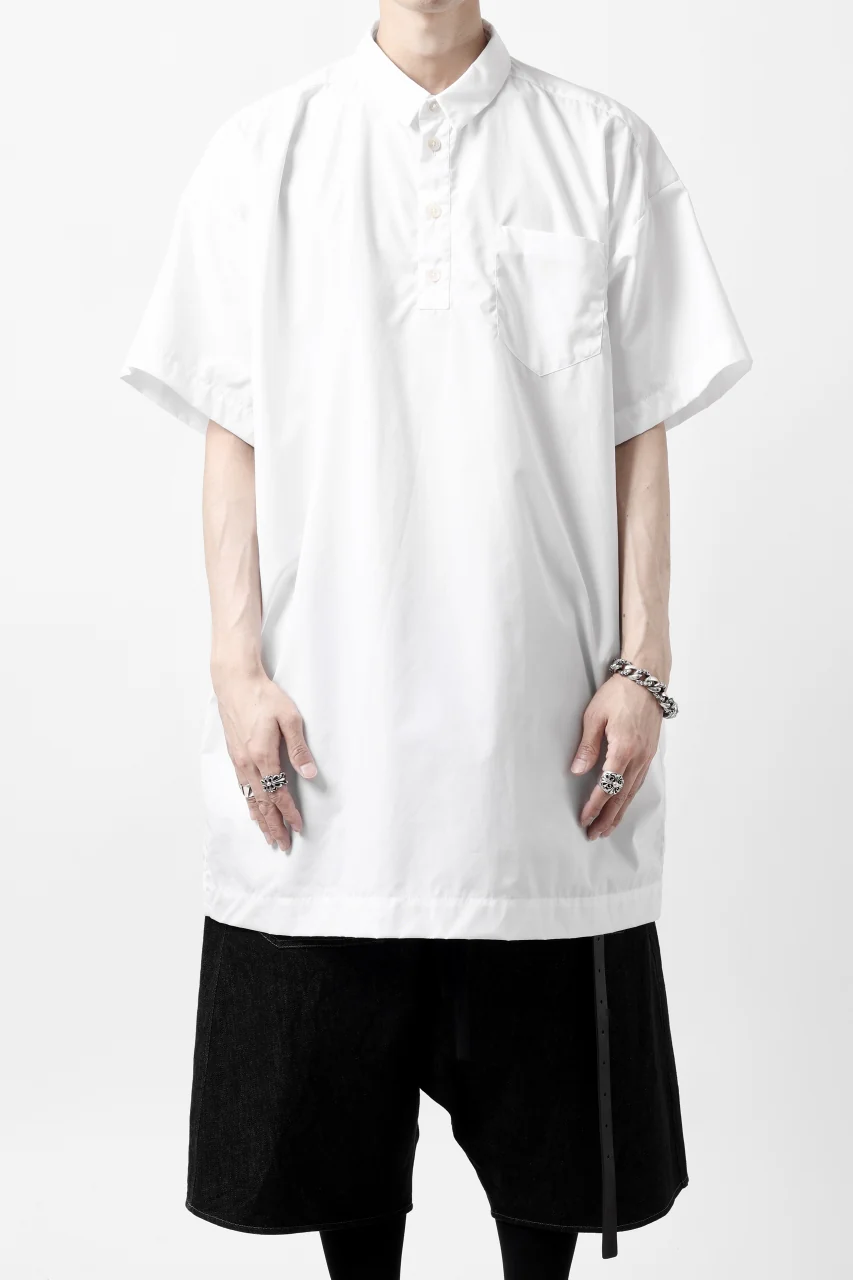 KLASICA SH-010 BOXY MINIMAL HALF SLEEVE SHIRT / THOMAS MASON'S 120/2 POPLIN (WHITE) - Image 3