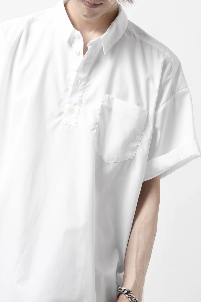 KLASICA SH-010 BOXY MINIMAL HALF SLEEVE SHIRT / THOMAS MASON'S 120/2 POPLIN (WHITE) - Image 33