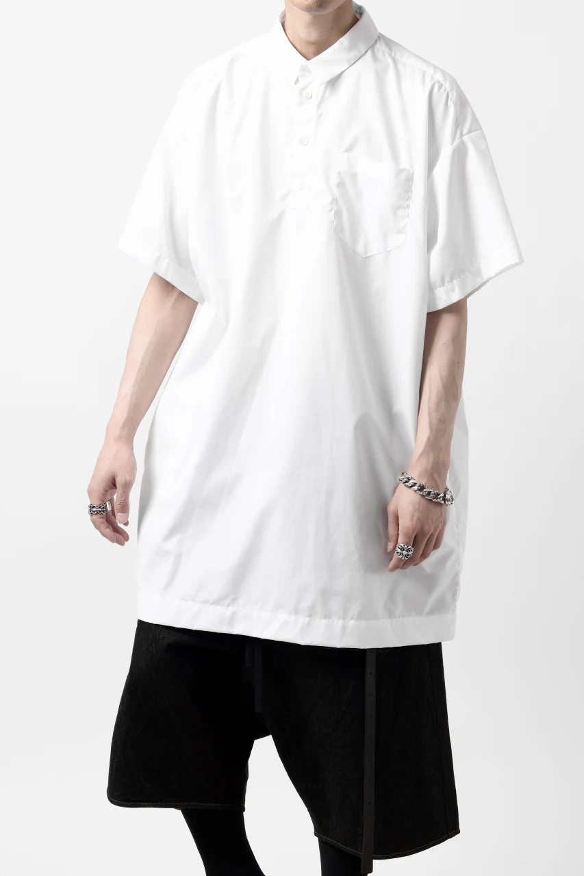 KLASICA SH-010 BOXY MINIMAL HALF SLEEVE SHIRT / THOMAS MASON'S 120/2 POPLIN (WHITE) - Image 5
