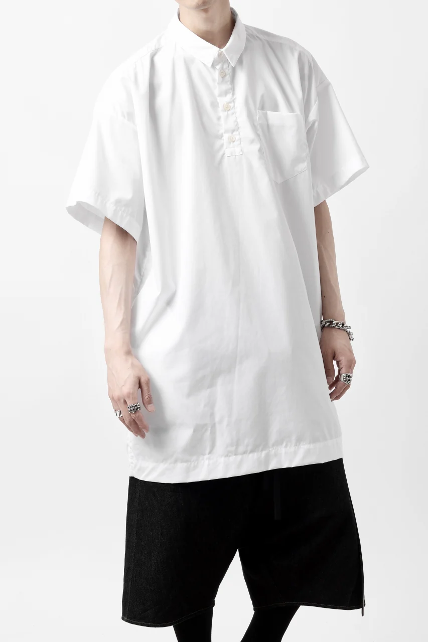 KLASICA SH-010 BOXY MINIMAL HALF SLEEVE SHIRT / THOMAS MASON'S 120/2 POPLIN (WHITE) - Image 6