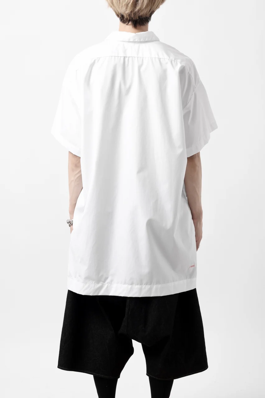 KLASICA SH-010 BOXY MINIMAL HALF SLEEVE SHIRT / THOMAS MASON'S 120/2 POPLIN (WHITE) - Image 9