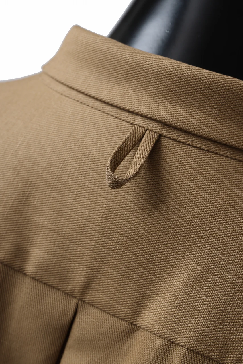 KLASICA SH-034 LOOSE FIT ROLL UP HALF SLEEVE SHIRT / C/L HIGH RISE TWILL (AMBER) - Image 11