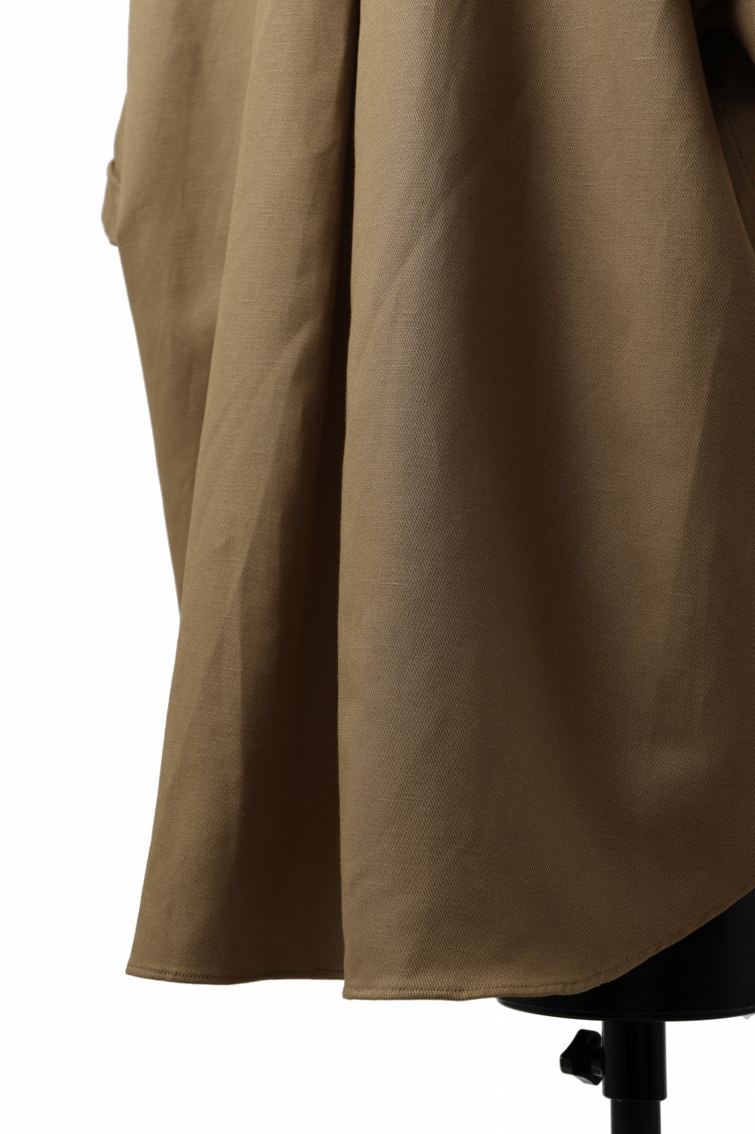 KLASICA SH-034 LOOSE FIT ROLL UP HALF SLEEVE SHIRT / C/L HIGH RISE TWILL (AMBER) - Image 12