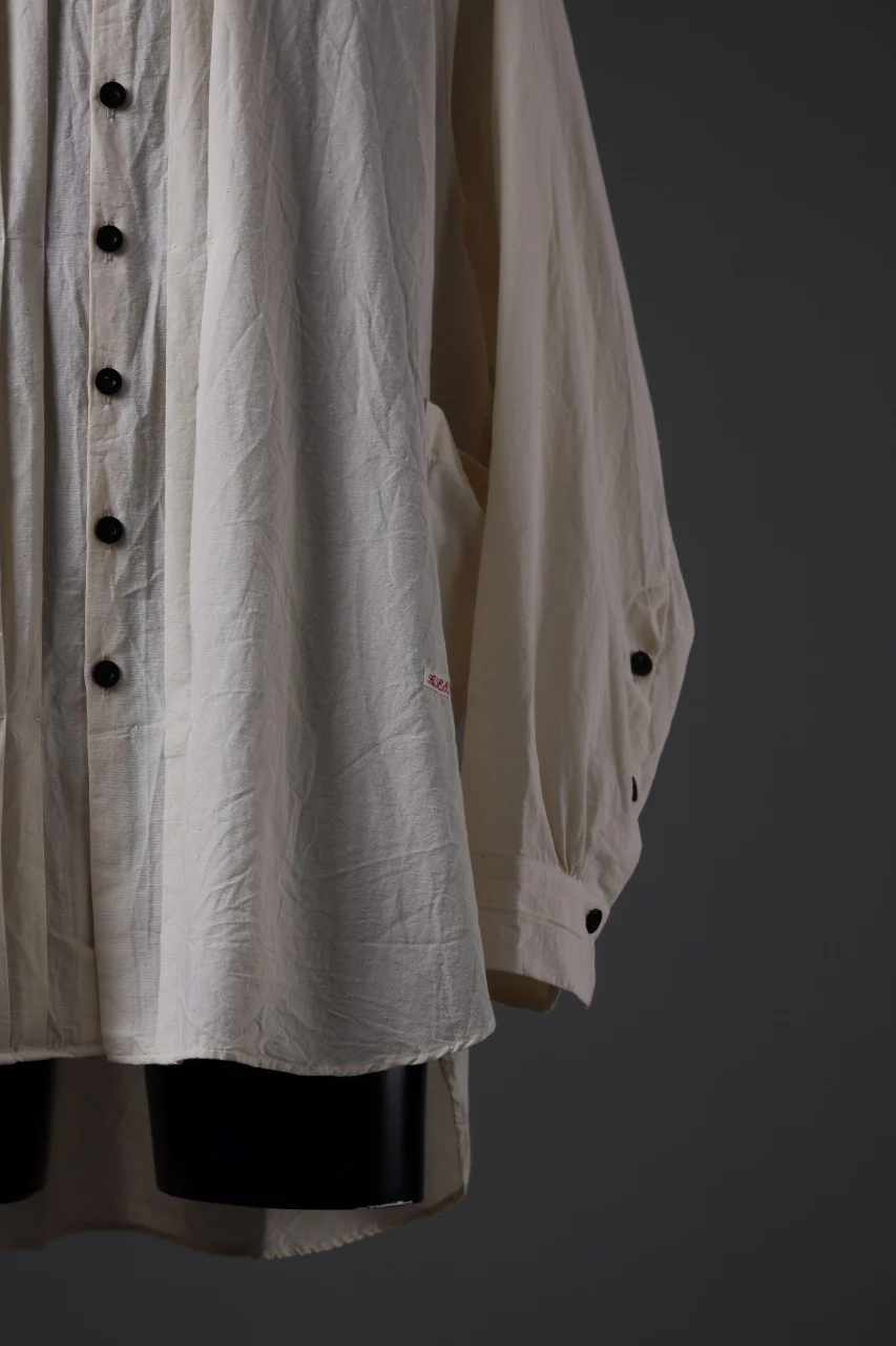 KLASICA SH-043 - Tw 2 POCKETS ATELIER BLOUSE / LOOSE WOVEN TYPE WRITER (ECRU) - Image 10