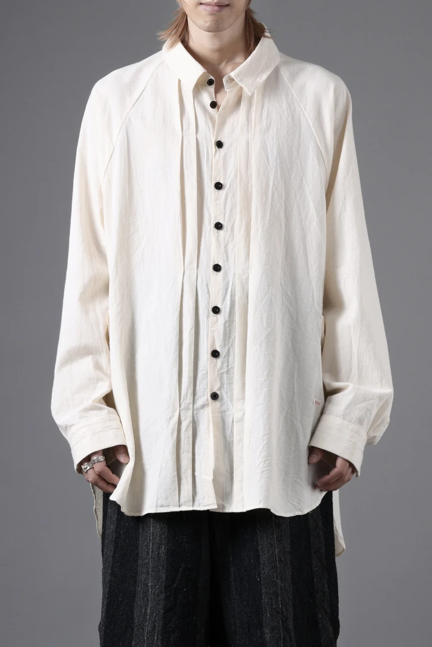 KLASICA SH-043 - Tw 2 POCKETS ATELIER BLOUSE / LOOSE WOVEN TYPE WRITER (ECRU) - Image 16