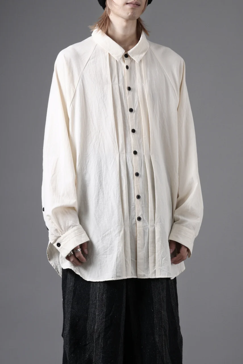 KLASICA SH-043 - Tw 2 POCKETS ATELIER BLOUSE / LOOSE WOVEN TYPE WRITER (ECRU) - Image 17