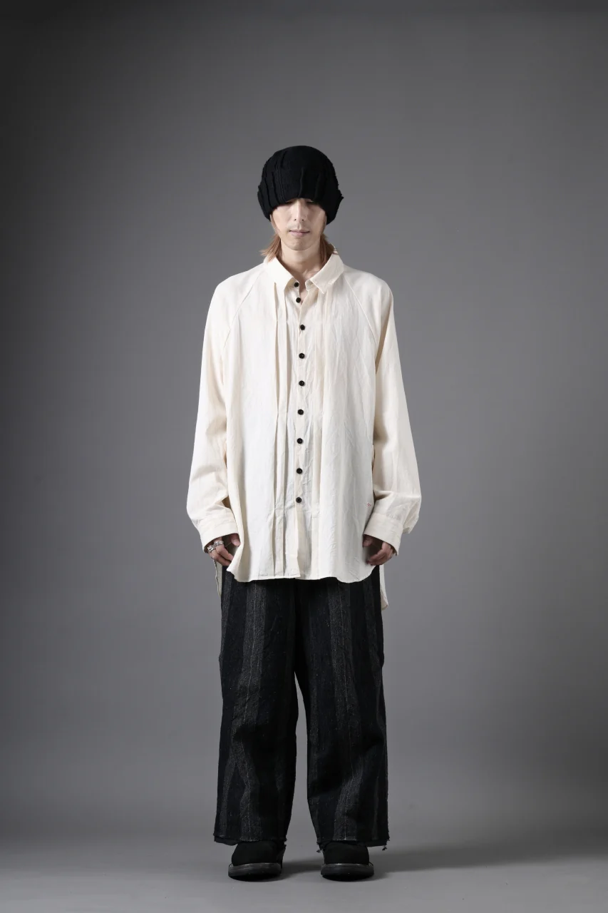 KLASICA SH-043 - Tw 2 POCKETS ATELIER BLOUSE / LOOSE WOVEN TYPE WRITER (ECRU) - Image 18