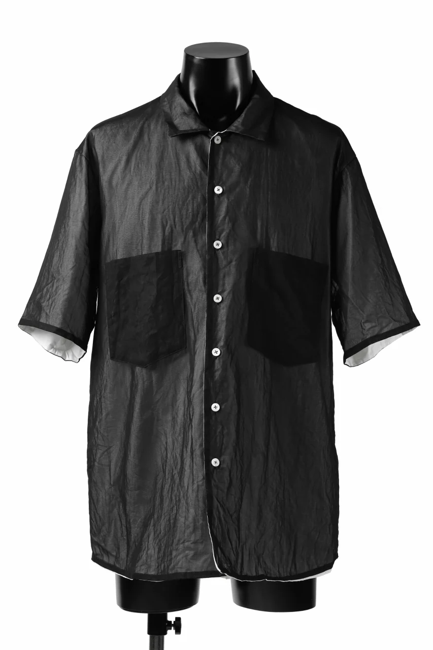 KLASICA SH-33(edit.2) LAYERED SHIRT / TRANSLUCENT ORGANDY (BLACK)