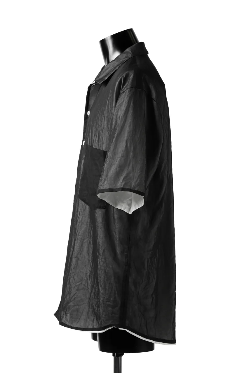 KLASICA SH-33(edit.2) LAYERED SHIRT / TRANSLUCENT ORGANDY (BLACK) - Image 10