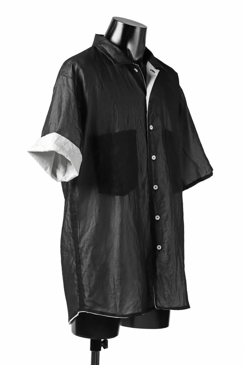 KLASICA SH-33(edit.2) LAYERED SHIRT / TRANSLUCENT ORGANDY (BLACK) - Image 11