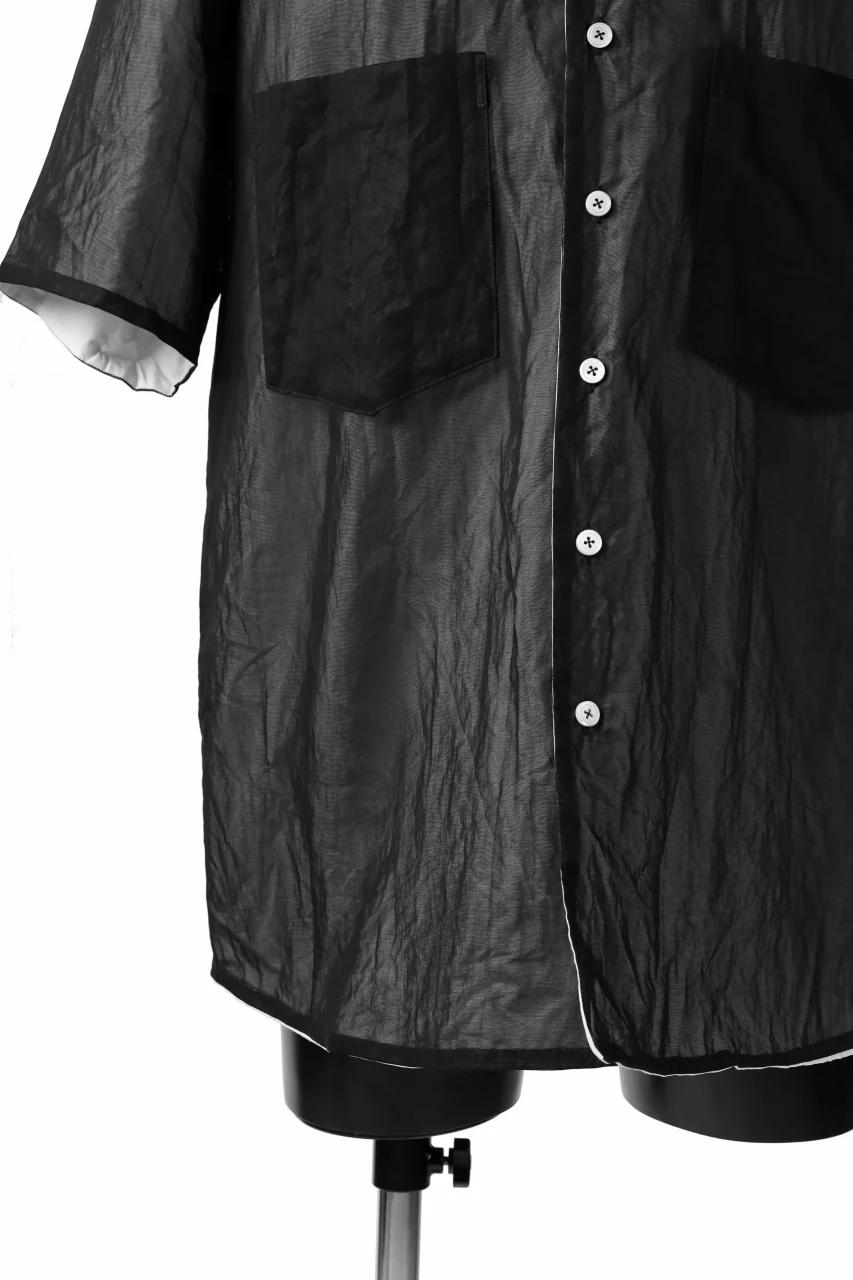 KLASICA SH-33(edit.2) LAYERED SHIRT / TRANSLUCENT ORGANDY (BLACK) - Image 13