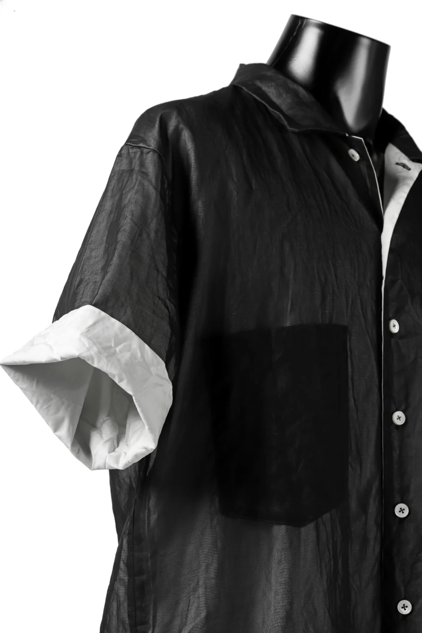 KLASICA SH-33(edit.2) LAYERED SHIRT / TRANSLUCENT ORGANDY (BLACK) - Image 24