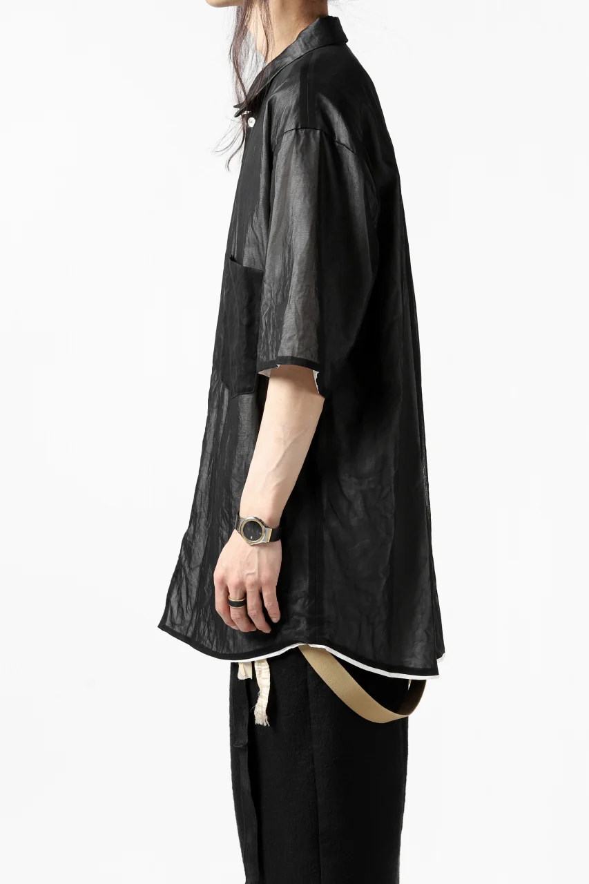 KLASICA SH-33(edit.2) LAYERED SHIRT / TRANSLUCENT ORGANDY (BLACK) - Image 27