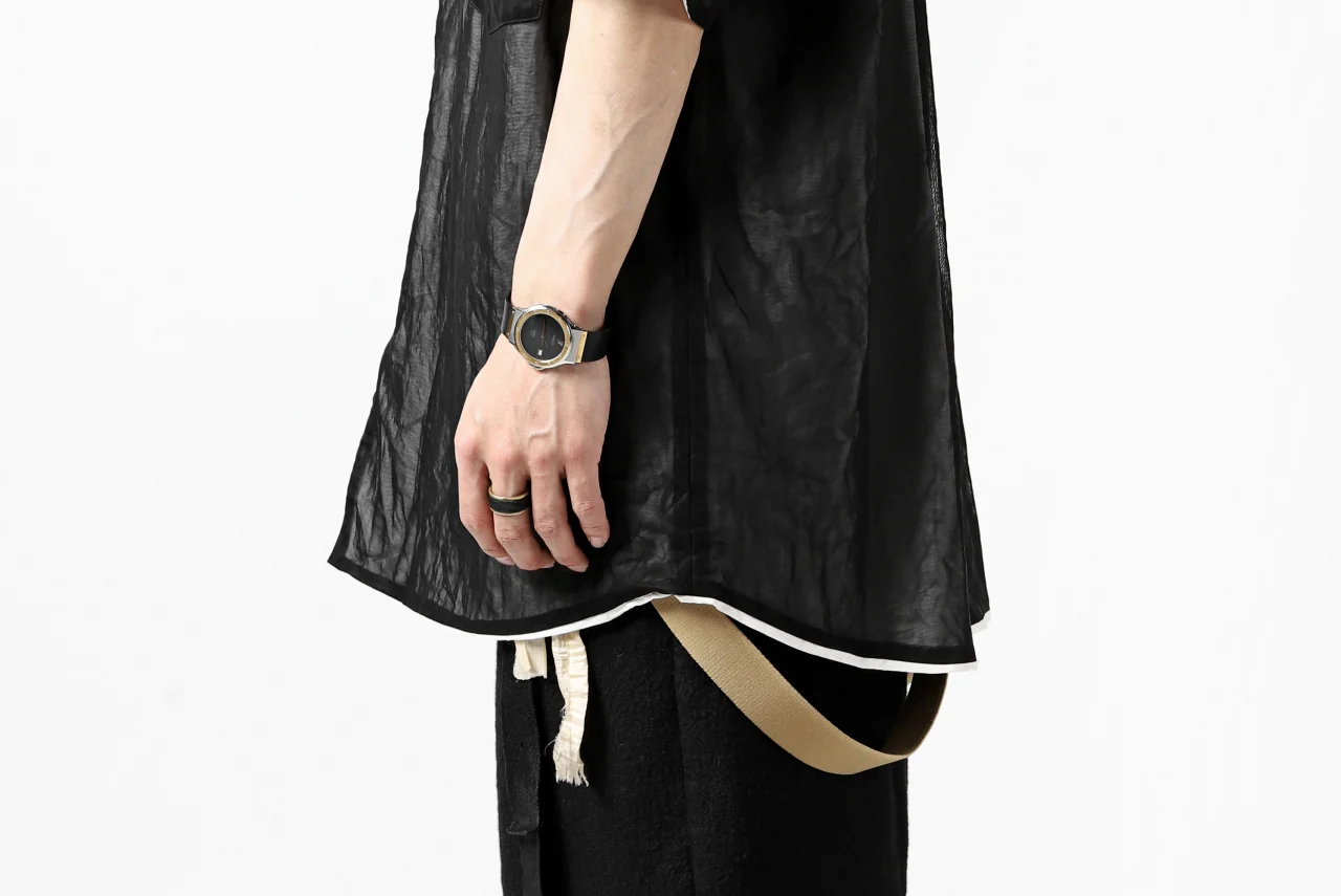 KLASICA SH-33(edit.2) LAYERED SHIRT / TRANSLUCENT ORGANDY (BLACK) - Image 35