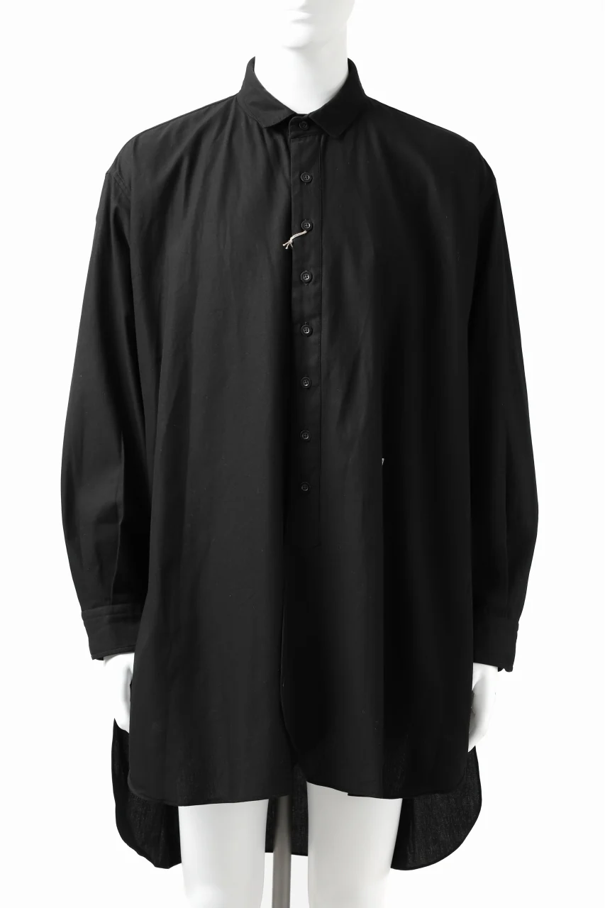 KLASICA SH-039 OVERSIZED CLASSIC OUTER SHIRT / DRY BACK TWILL (BLACK) - Image 13