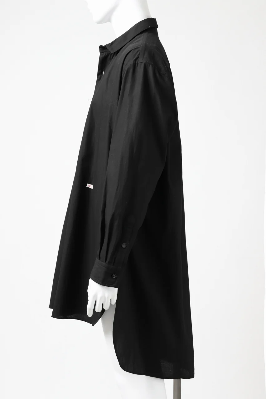 KLASICA SH-039 OVERSIZED CLASSIC OUTER SHIRT / DRY BACK TWILL (BLACK) - Image 15