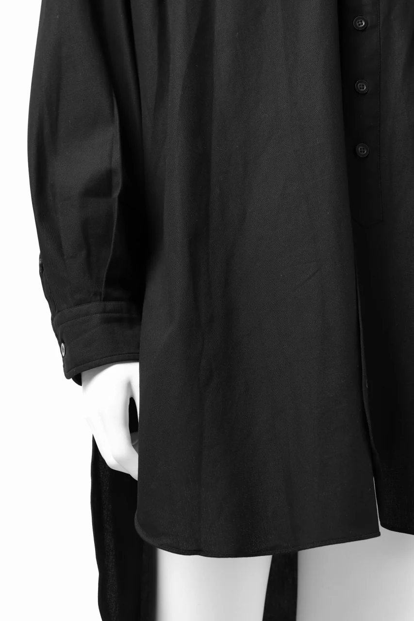KLASICA SH-039 OVERSIZED CLASSIC OUTER SHIRT / DRY BACK TWILL (BLACK) - Image 22