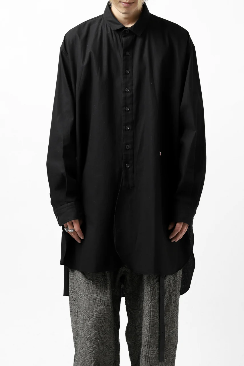 KLASICA SH-039 OVERSIZED CLASSIC OUTER SHIRT / DRY BACK TWILL (BLACK) - Image 3