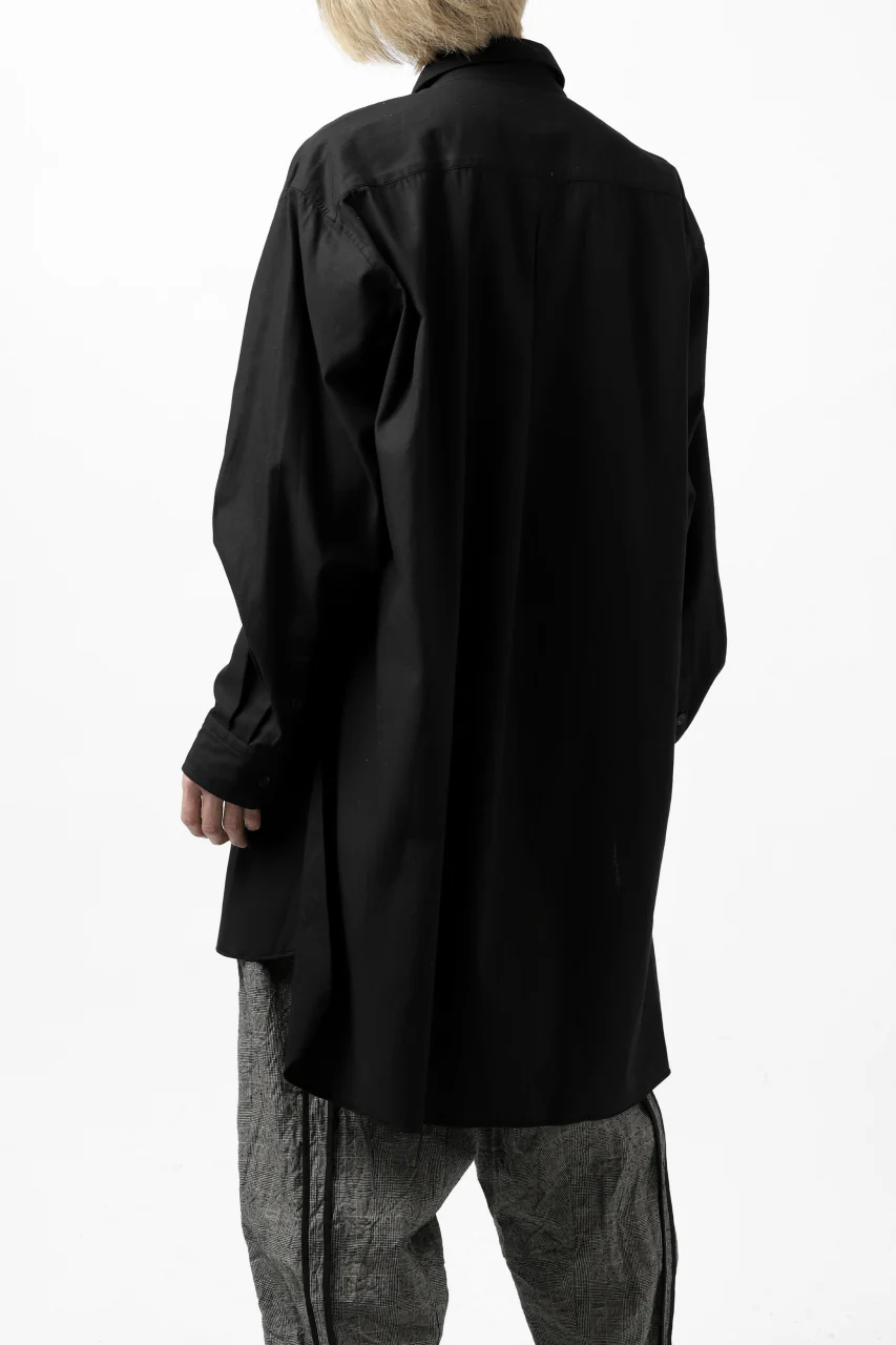 KLASICA SH-039 OVERSIZED CLASSIC OUTER SHIRT / DRY BACK TWILL (BLACK) - Image 32