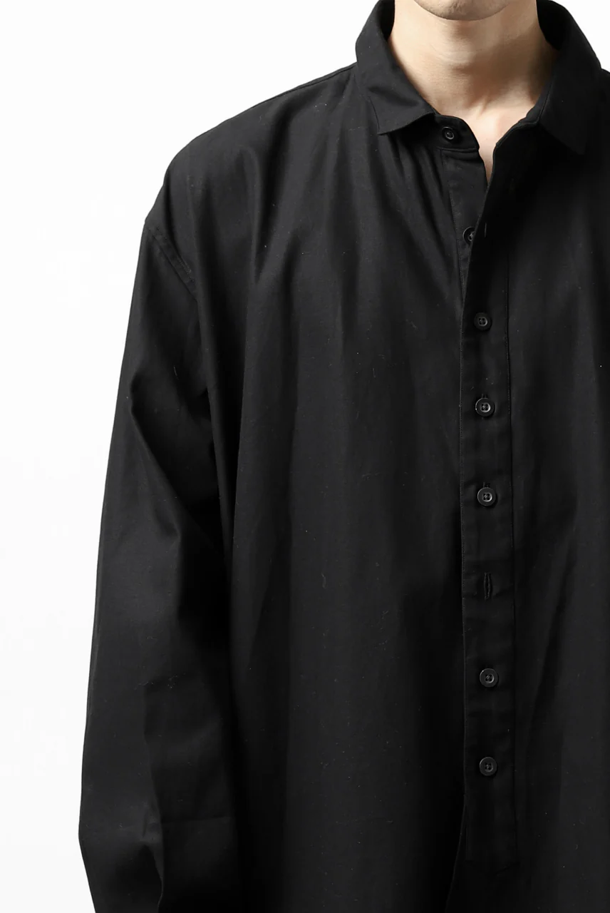 KLASICA SH-039 OVERSIZED CLASSIC OUTER SHIRT / DRY BACK TWILL (BLACK) - Image 39