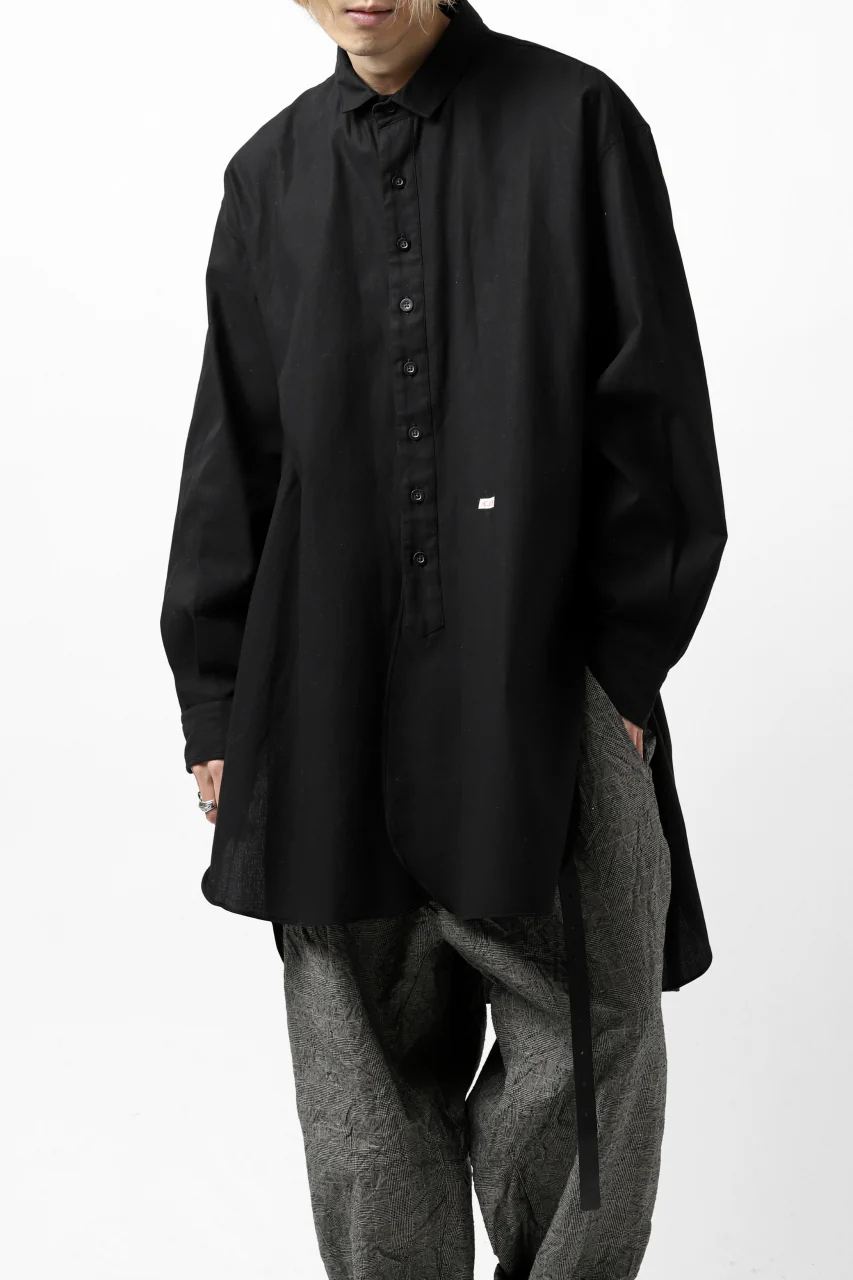 KLASICA SH-039 OVERSIZED CLASSIC OUTER SHIRT / DRY BACK TWILL (BLACK) - Image 4