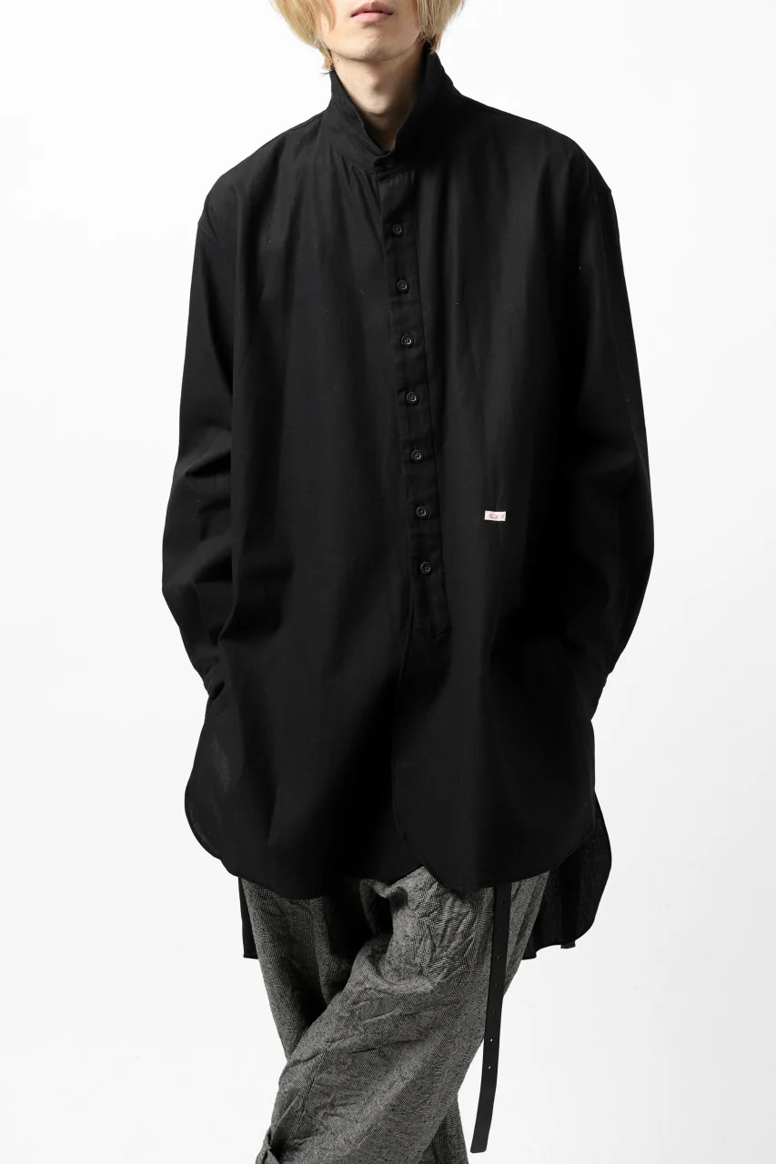 KLASICA SH-039 OVERSIZED CLASSIC OUTER SHIRT / DRY BACK TWILL (BLACK) - Image 5