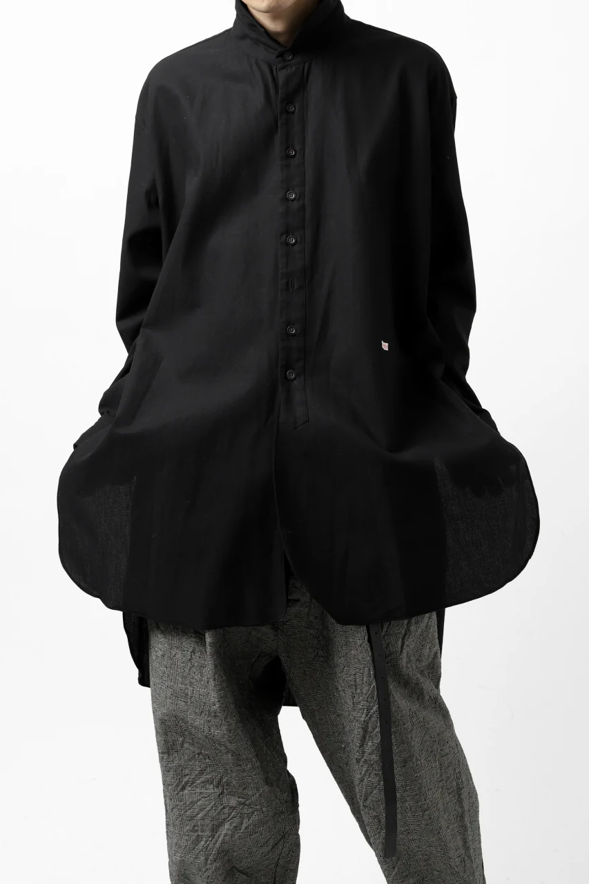 KLASICA SH-039 OVERSIZED CLASSIC OUTER SHIRT / DRY BACK TWILL (BLACK) - Image 6