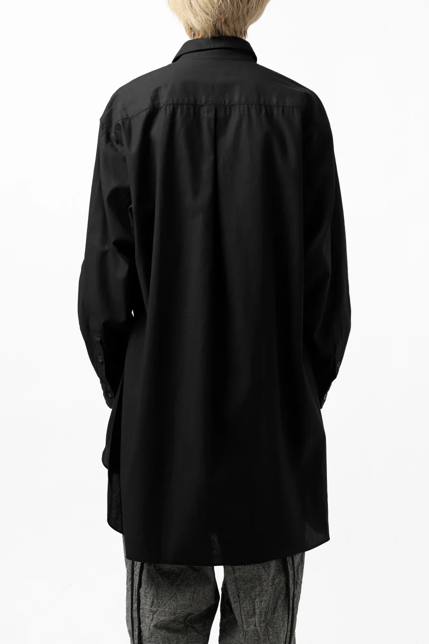 KLASICA SH-039 OVERSIZED CLASSIC OUTER SHIRT / DRY BACK TWILL (BLACK) - Image 7