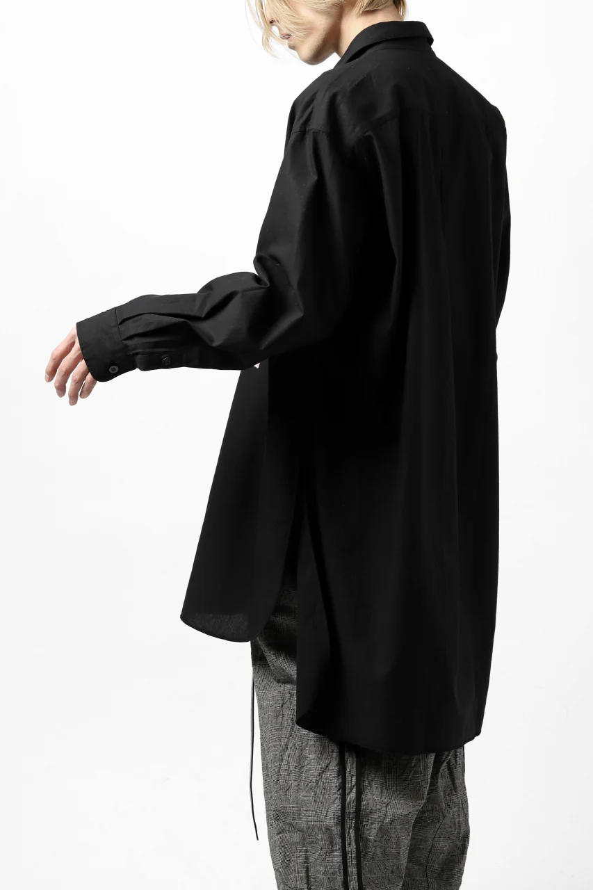 KLASICA SH-039 OVERSIZED CLASSIC OUTER SHIRT / DRY BACK TWILL (BLACK) - Image 8