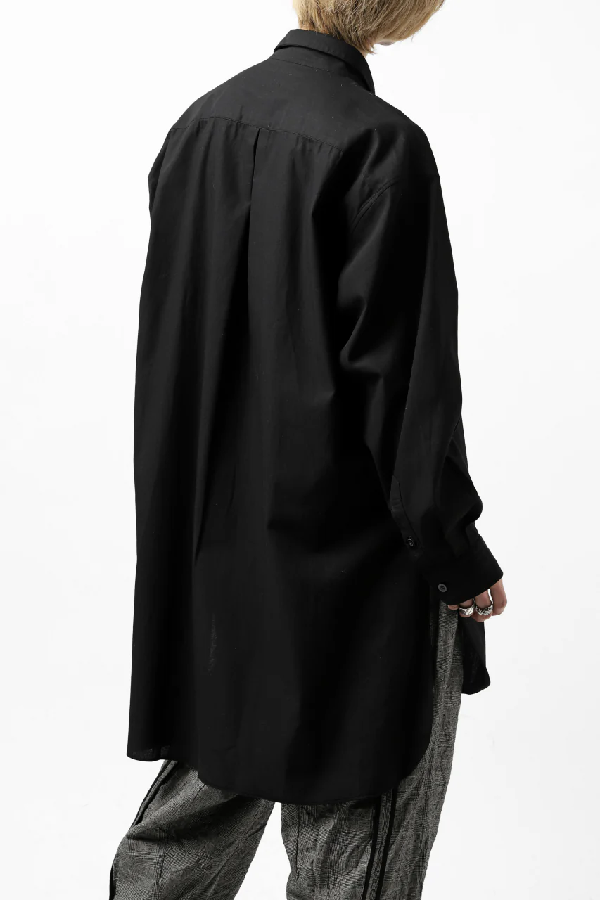 KLASICA SH-039 OVERSIZED CLASSIC OUTER SHIRT / DRY BACK TWILL (BLACK) - Image 9