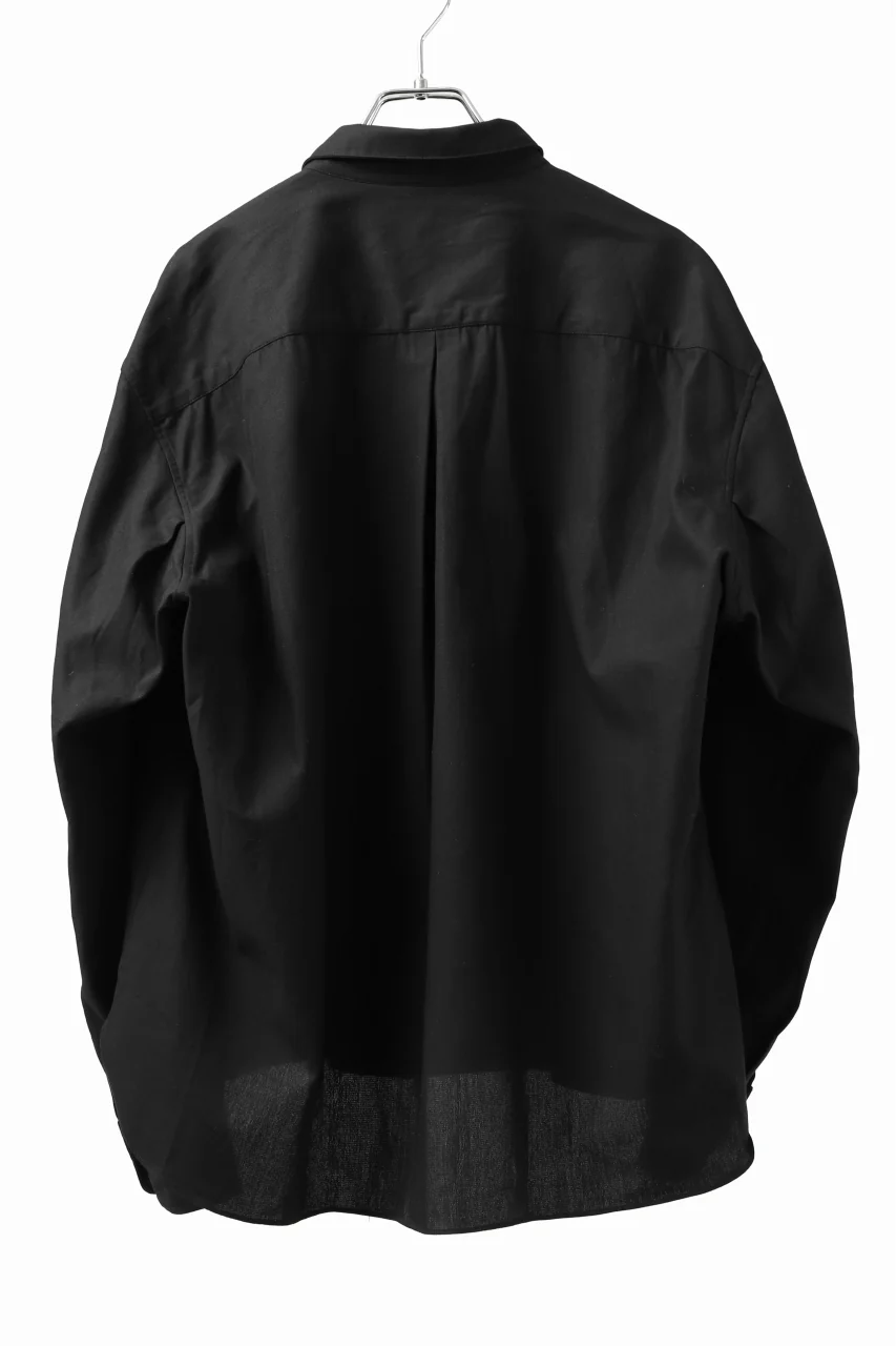 KLASICA SH-040 OVERSIZED SHORT PULLOVER SHIRT / DRY BACK TWILL (BLACK) - Image 10