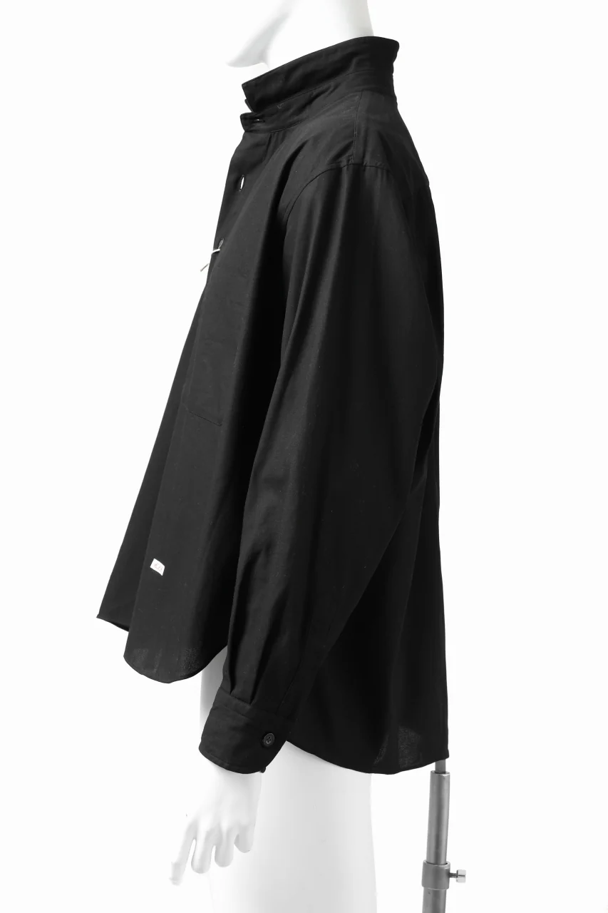 KLASICA SH-040 OVERSIZED SHORT PULLOVER SHIRT / DRY BACK TWILL (BLACK) - Image 16