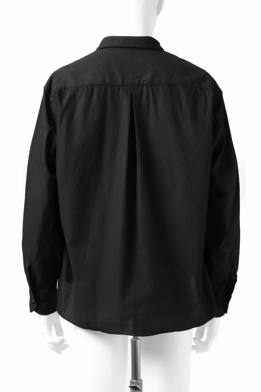KLASICA SH-040 OVERSIZED SHORT PULLOVER SHIRT / DRY BACK TWILL (BLACK) - Image 17