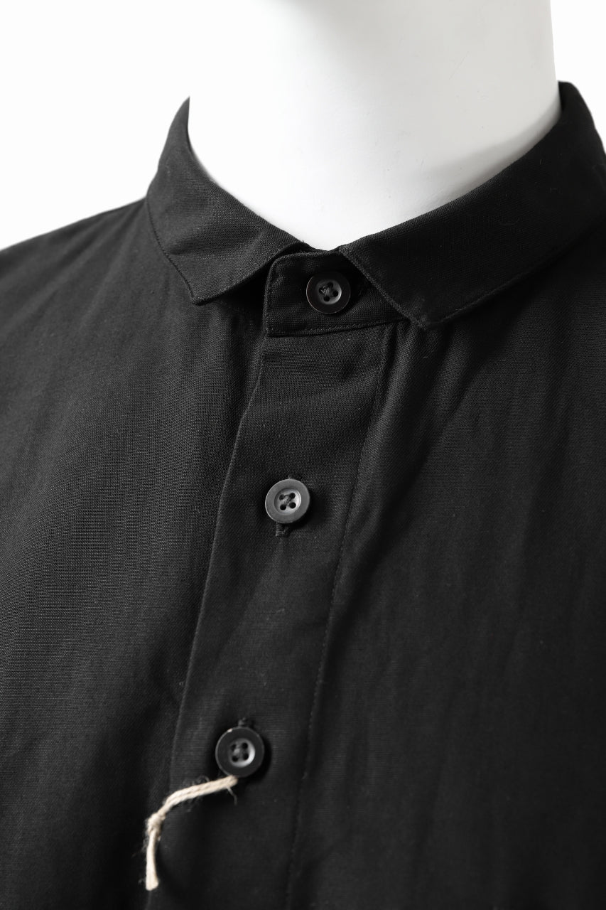KLASICA SH-040 OVERSIZED SHORT PULLOVER SHIRT / DRY BACK TWILL (BLACK) - Image 19