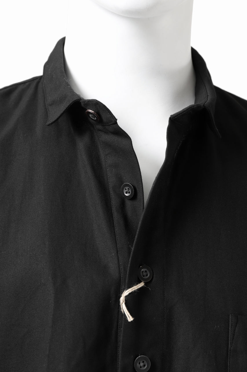 KLASICA SH-040 OVERSIZED SHORT PULLOVER SHIRT / DRY BACK TWILL (BLACK) - Image 20