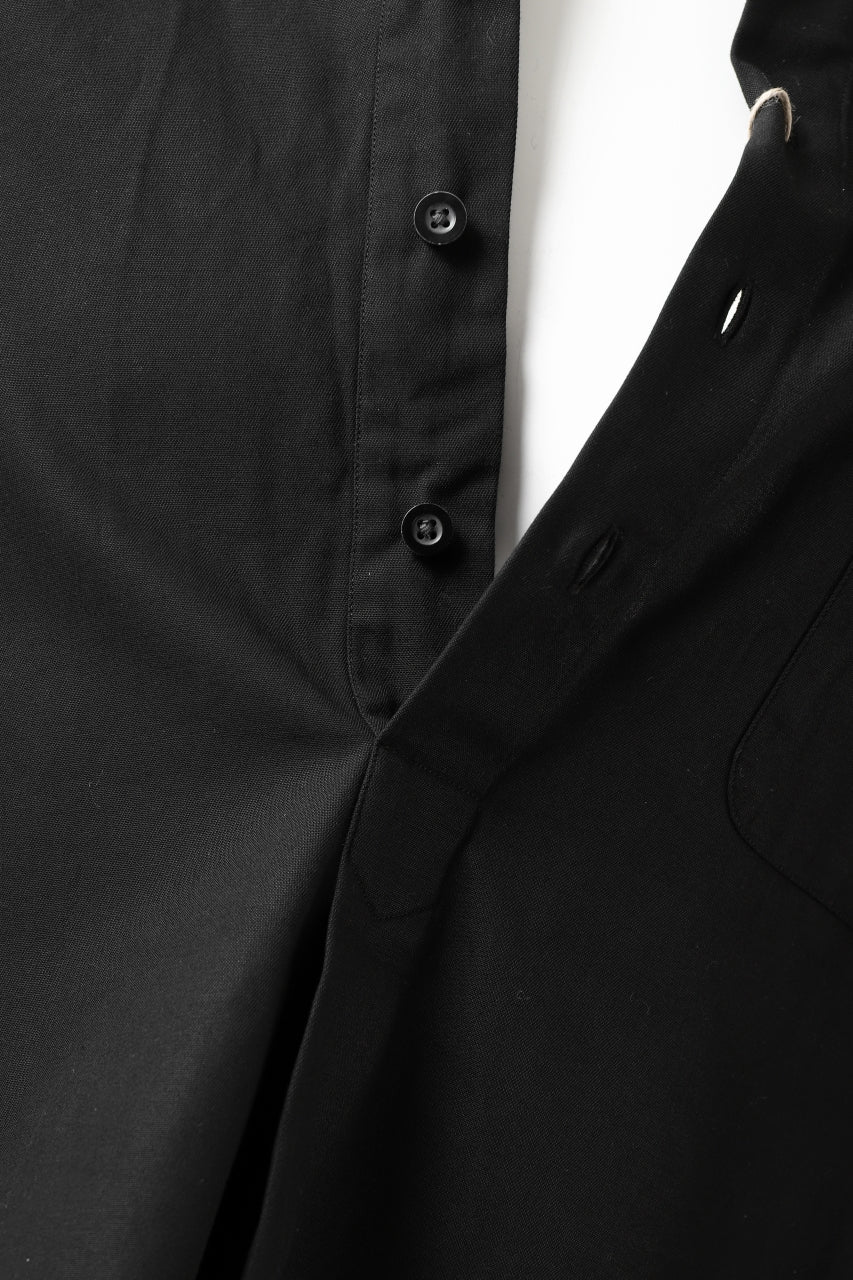 KLASICA SH-040 OVERSIZED SHORT PULLOVER SHIRT / DRY BACK TWILL (BLACK) - Image 21