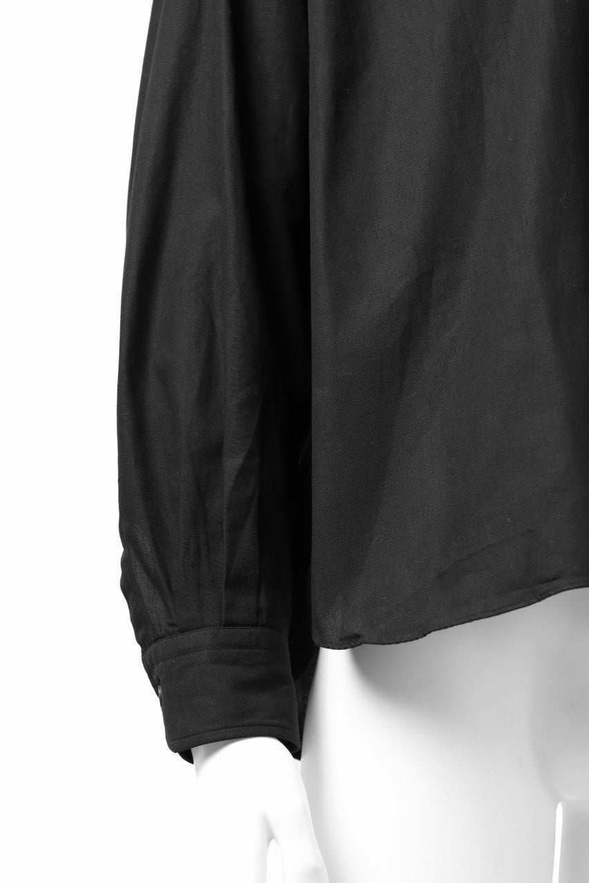 KLASICA SH-040 OVERSIZED SHORT PULLOVER SHIRT / DRY BACK TWILL (BLACK) - Image 24