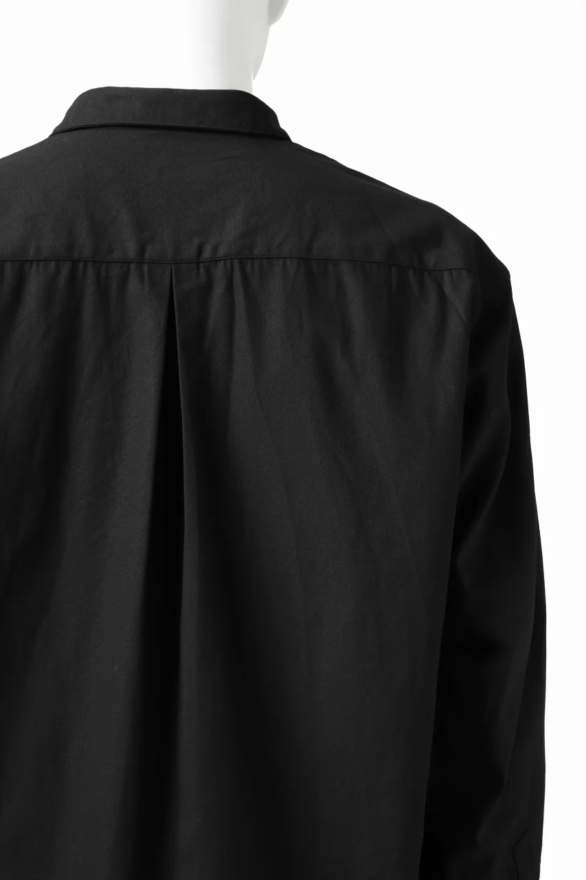 KLASICA SH-040 OVERSIZED SHORT PULLOVER SHIRT / DRY BACK TWILL (BLACK) - Image 25
