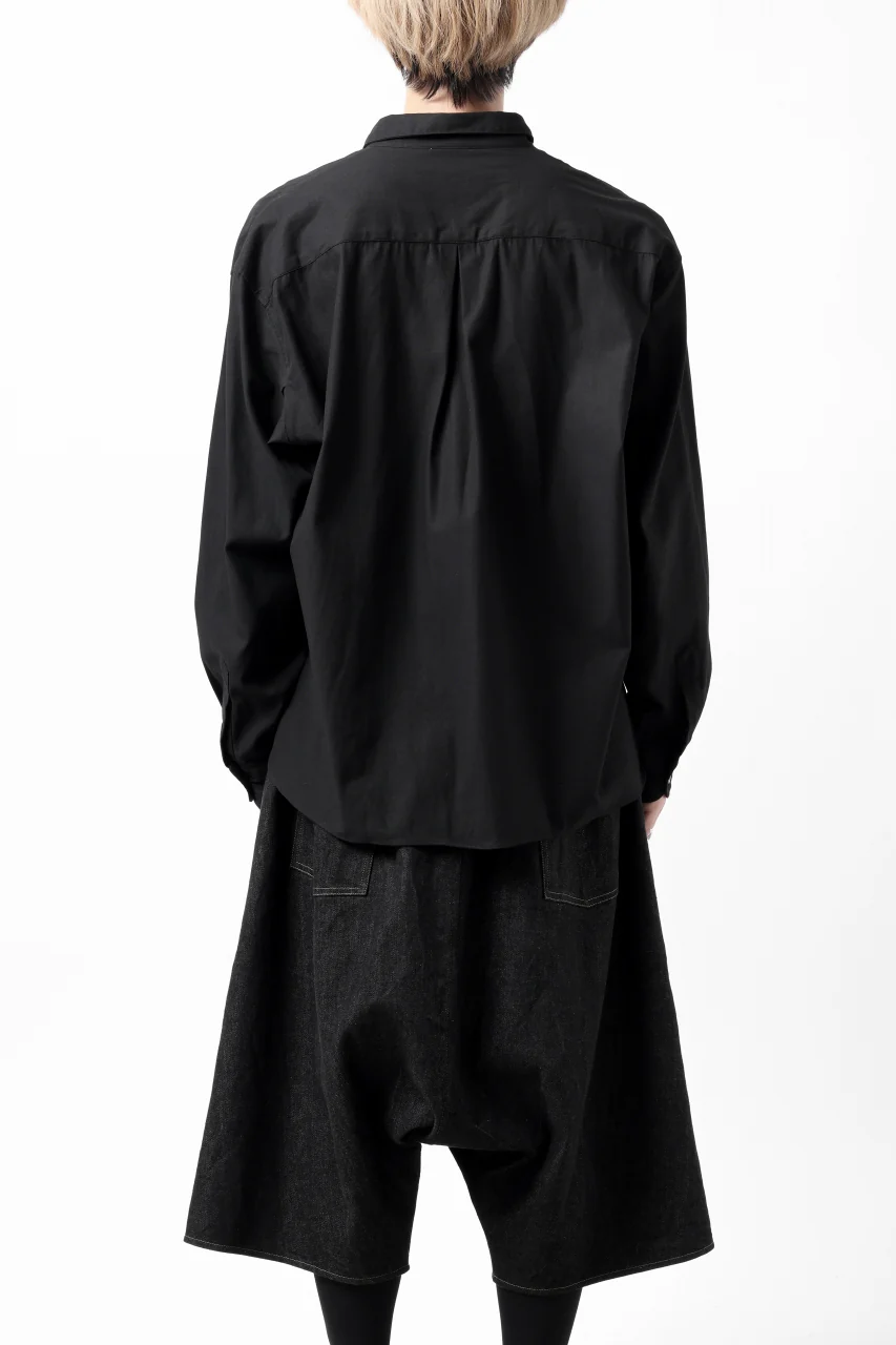 KLASICA SH-040 OVERSIZED SHORT PULLOVER SHIRT / DRY BACK TWILL (BLACK) - Image 28